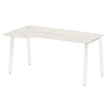 Стол криволинейный левый Metal System Style БА.СА-1 Л 1600x900x750 (Дуб Наварра/Белый металл)