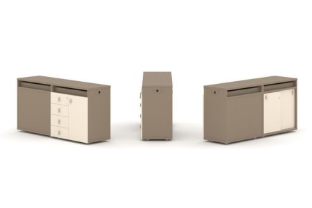 Тумба двойная + топ ES.NB.2T-6 (1500х410х750) (Латте/Сатин)