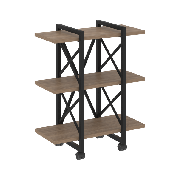 Стеллаж на колесных опорах-3 полки VR.L-MST.K-3.4V 800x400x968 (Дуб Аризона/Черный металл)
