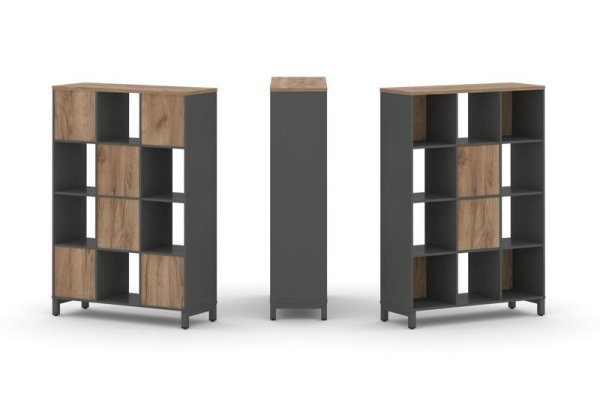 Набор стеллажа 1 сторонний, 4 яруса SN.NS-431 (1121х400х1615) (Антрацит/Дуб Табак/Металл Антрацит) Набор стеллажа 1 сторонний, 4 яруса SN.NS-431 (1121х400х1615) (Антрацит/Дуб Табак/Металл Антрацит)