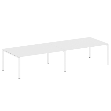 Переговорный стол 2 столешницы Metal System Style БП.ПРГ-2.5 3600x1235x750 (Белый/Белый металл)
