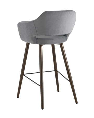 Стул барный Саймон велюр тёмно-серый для сайта (Стул барный Саймон темно-серый)