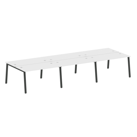 Рабочая станция на 6 рабочих места на А-образном м/к Metal System Style БА.СМ-6.3 4200x1475x750 (Белый/Антрацит металл)