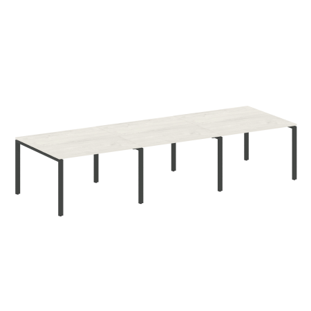Переговорный стол 3 столешницы Metal System Style БП.ПРГ-3.2 3600x1235x750 (Дуб Наварра/Антрацит металл)