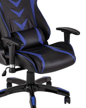 Кресло игровое TopChairs Corvette синее (Геймерское кресло Corvette черный, синий)
