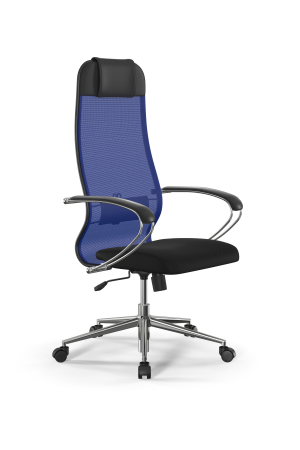 Кресло для руководителя Метта Sit 10 B1-111K - X2+UMF(X1) /Ub00/Wh00/K1cL(M09.B23.G18.W01) (Синий | Черный)