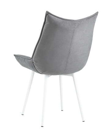Стул Осло велюр серый белые ножки (Стул Осло серый)