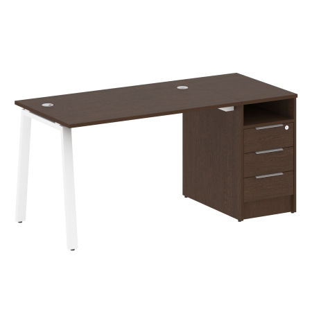 Рабочая станция Metal System Style БА.РС-СТП-1.2 1612x720x750 (Венге Цаво/Белый металл)