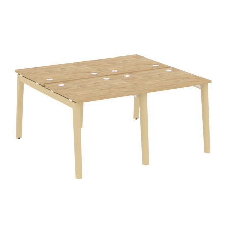 Рабочая станция на деревянных опорах Onix Wood OW.D.RS-4.0.7 1560x1475x750 (Тиквуд Светлый/Дуб Светлый)