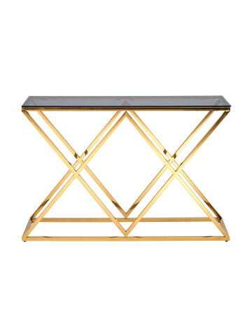 Консоль ИНСИГНИЯ 115*30 золото стекло smoke (Консоль Инсигния серый)