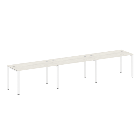 Рабочая станция на 3 раб. места Metal System Style БП.СМ-3.3 4200x720x750 (Дуб Наварра/Белый металл)
