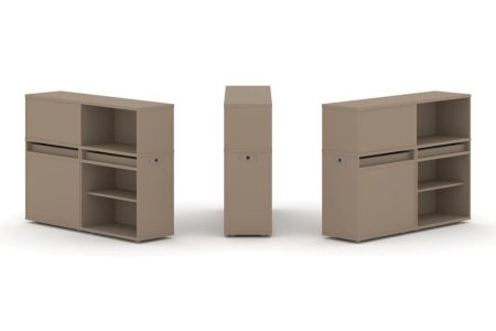 Тумба двойная + низкая надставка ES.NB.2N-11 (1500х410х1135) (Латте)