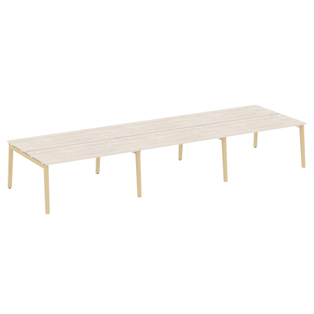 Рабочая станция на деревянных опорах Onix Wood OW.D.RS-6.4.7 4740x1475x750 (Дуб Аризона/Дуб Светлый)