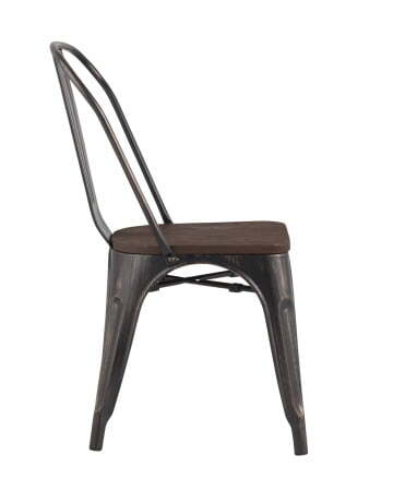 Стул TOLIX WOOD черный патина золото (Стул Tolix черный, платина-золото) Стул TOLIX WOOD черный патина золото (Стул Tolix черный, платина-золото)