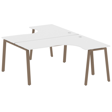 Рабочая станция криволинейная Metal System Style БА.РАС-СА-2.4 1600x2435x750 (Белый/Мокко металл)