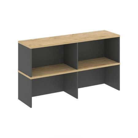 Надставка на тумбу 2 яруса SN.NT-105 (1432х400х800) (Антрацит/Тиквуд Светлый)