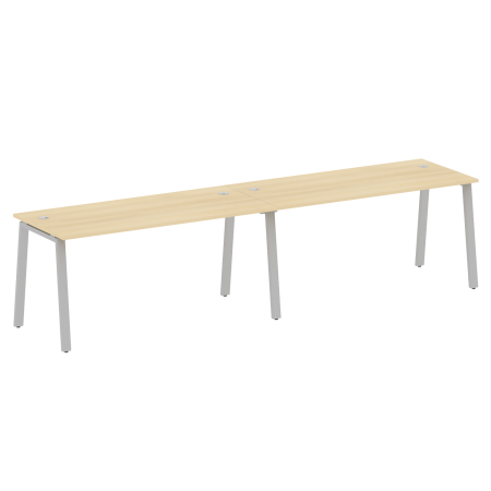 Рабочая станция на 2 рабочих места на А-образном м/к Metal System Style БА.СМ-2.4 3200x720x750 (Акация/Серый металл)