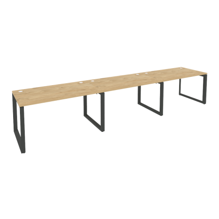 Рабочая станция на О-образном м/к Onix O.MO-RS-3.3.8 4140x800x750 (Тиквуд Светлый/Черный металл)