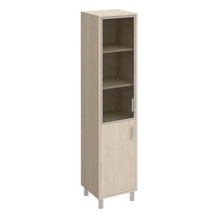 Шкаф для документов левый двери секло в раме + ДСП Борн B 431-813 480x450x2074 (Дуб шамони)