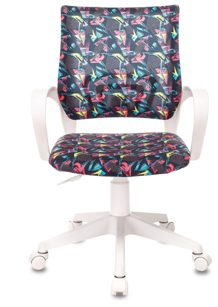 Кресло детское BUROKIDS 1 W мультиколор геометрия крестов. пластик пластик белый (Мультиколор)