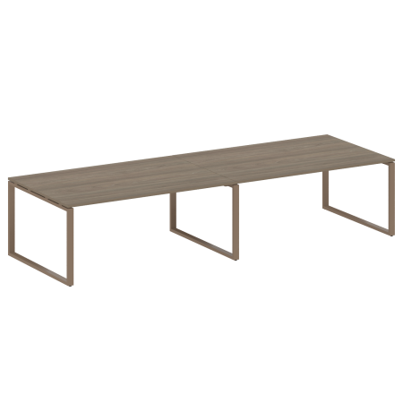 Переговорный стол 2 столешницы Metal System Style БО.ПРГ-2.5 3600x1235x750 (Вяз/Мокко металл)