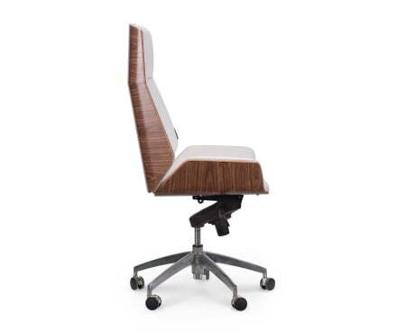 Кресло офисное / Патио / белая кожа / алюминиевая крестовина (Белый)