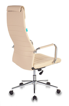 Кресло руководителя KB-9N/ECO бежевый эко.кожа с подголов. крестов. металл хром (Бежевый)