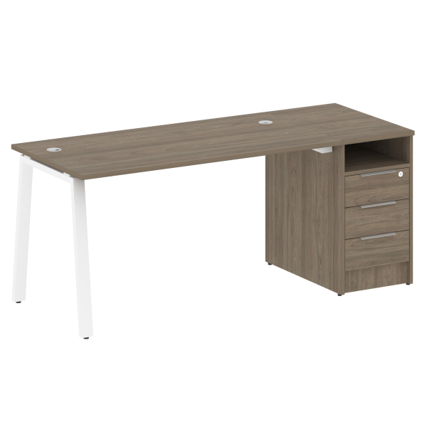 Рабочая станция Metal System Style БА.РС-СТП-1.3 1812x720x750 (Вяз/Белый металл) Рабочая станция Metal System Style БА.РС-СТП-1.3 1812x720x750 (Вяз/Белый металл)