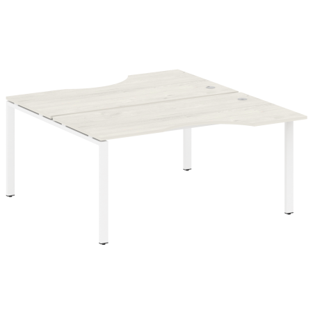 Рабочая станция криволинейная Metal System Style БП.РАС-СА-2.1 1600x1835x750 (Дуб Наварра/Белый металл)