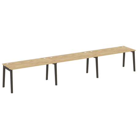 Рабочая станция на деревянных опорах Onix Wood OW.RS-3.4.8 4740x800x750 (Тиквуд Светлый/Дуб Темный)