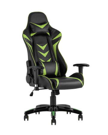 Кресло игровое TopChairs Corvette зеленое (Геймерское кресло Corvette черный, зеленый)