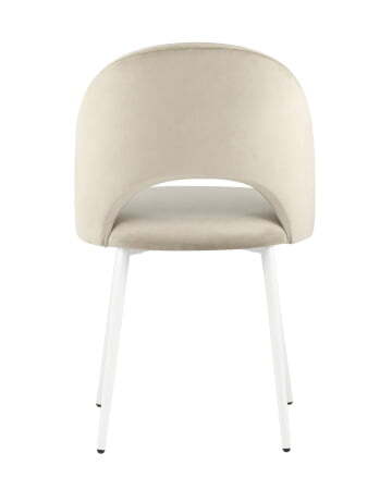 Стул Меган велюр бежевый белые ножки (Стул Меган бежевый)
