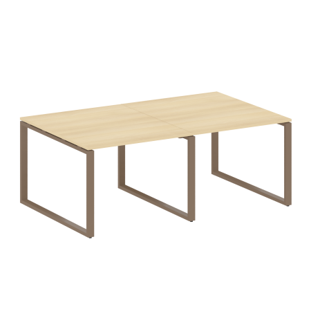 Переговорный стол 2 столешницы Metal System Style БО.ПРГ-2.1 2000x1235x750 (Акация/Мокко металл)