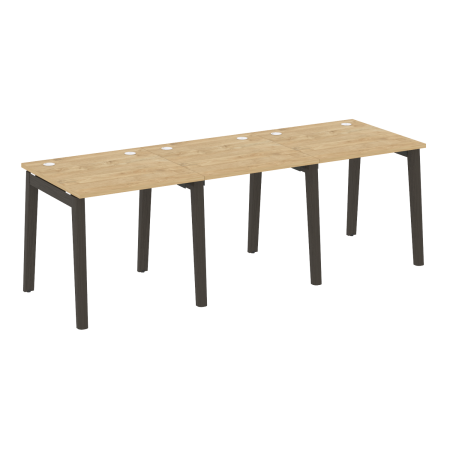 Рабочая станция на деревянных опорах Onix Wood OW.RS-3.0.8 2340x800x750 (Тиквуд Светлый/Дуб Темный)