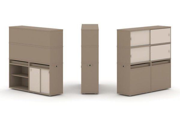 Тумба двойная + высокая надставка ES.NB.2V-14 (1500х410х1520) (Латте/Капучино)