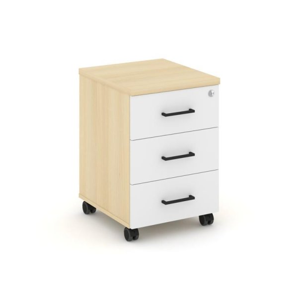 Тумба мобильная 3 ящика стандартные колеса SN.TM-002 (416х460х611) (Акация Лорка/Белый)