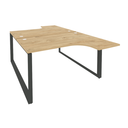 Рабочая станция на О-образном м/к Onix O.MO-D.SA-3 1380x2395x750 (Тиквуд Светлый/Черный металл)