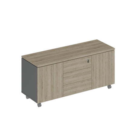 Тумба для оргтехники City СИ 262 1420x520x650 (Дуб гладстоун светлый / Антрацит премиум / Дуб гладстоун светлый)