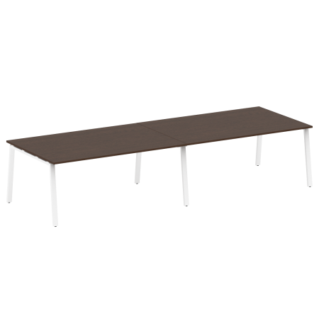 Стол для переговоров (2 столешницы) на А-образном м/к Metal System Style БА.ПРГ-2.5 3600x1235x750 (Венге Цаво/Белый металл)