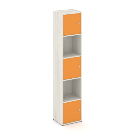 Стеллаж Locker Plus LK.K-007 408x350x1983 (Дуб Наварра | Оранжевый)