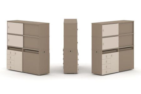 Тумба двойная + высокая надставка ES.NB.2V-25 (1500х410х1520) (Латте/Капучино)