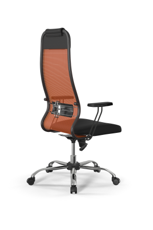 Кресло для руководителя Метта Sit 10 B1-111T - X2+UMF(X1) /Ub00/Wh00/T1bp-b(M09.B21.G20.W01) (Черный | Оранжевый)