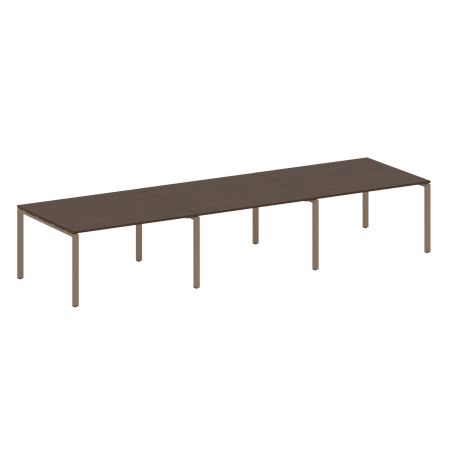 Переговорный стол 3 столешницы Metal System Style БП.ПРГ-3.3 4200x1235x750 (Венге Цаво/Мокко металл)