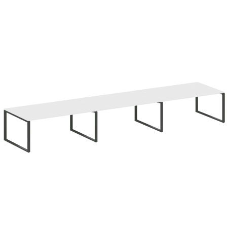Переговорный стол 3 столешницы Metal System Style БО.ПРГ-3.5 5400x1235x750 (Белый/Антрацит металл)