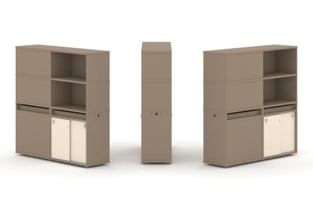 Тумба двойная + высокая надставка ES.NB.2V-20 (1500х410х1520) (Латте/Сатин)