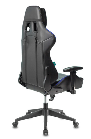 Кресло игровое Zombie VIKING 5 AERO черный/синий эко.кожа с подголов. крестов. пластик (Синий) Кресло игровое Zombie VIKING 5 AERO черный/синий эко.кожа с подголов. крестов. пластик (Синий)