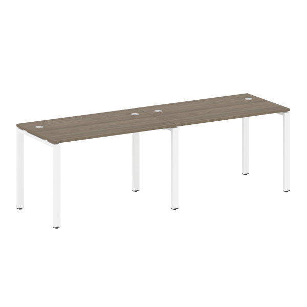 Рабочая станция на 2 раб.места Metal System Style БП.СМ-2.2 2400x720x750 (Вяз/Белый металл)