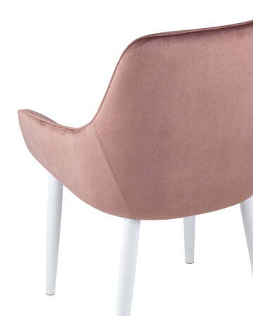 Стул Диана велюр пыльно-розовый ножки белые (Стул Диана пыльно-розовый)