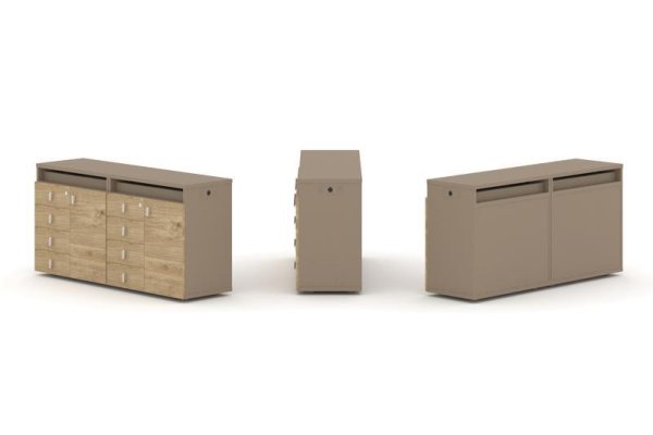 Тумба двойная + топ ES.NB.2T-2 (1500х410х750) (Латте/Тиквуд Светлый)