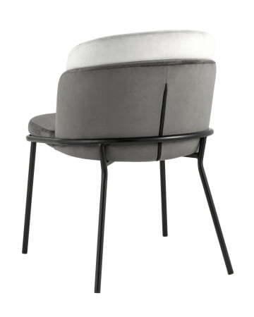 Стул Дабл велюр тёмно-серый со светло-серой вставкой (Стул Дабл темно-серый, светло-серый)